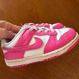 Nike Kids Pink and White Lace-Up Sneakers